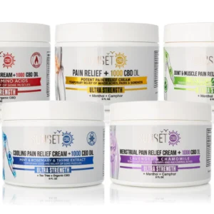 sunset cbd pain creams collection
